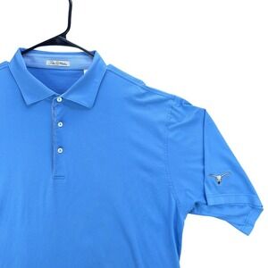 Peter Millar XXL Mens Golf Polo Shirt Blue Performance Double Mercerized Cotton